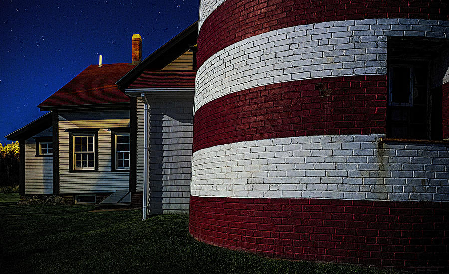 Moonlit Lighthouse Architecture Photograph by Marty Saccone