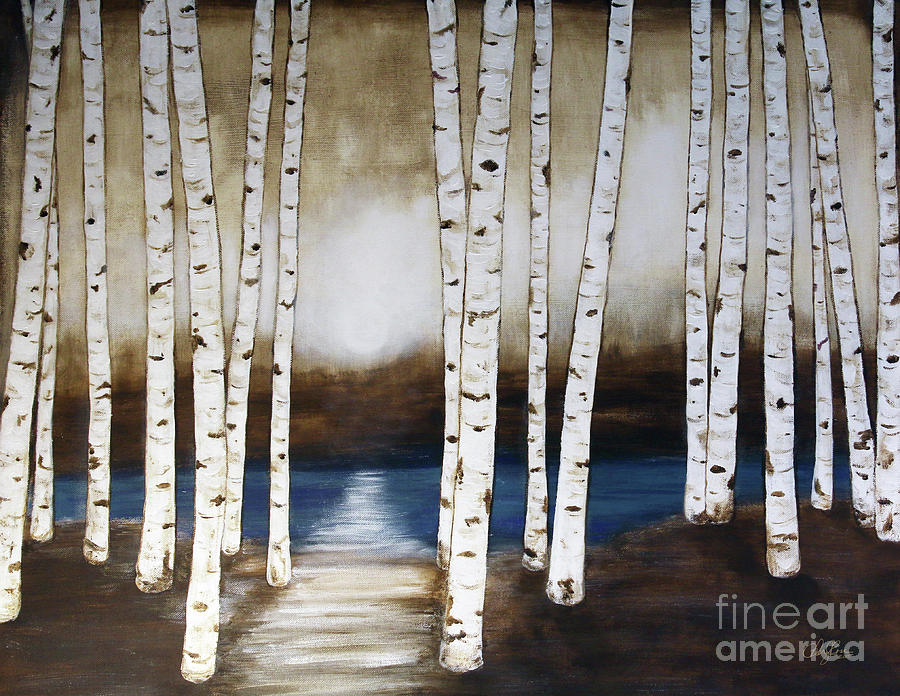 Moonlit Night Painting by Cheryl Rose