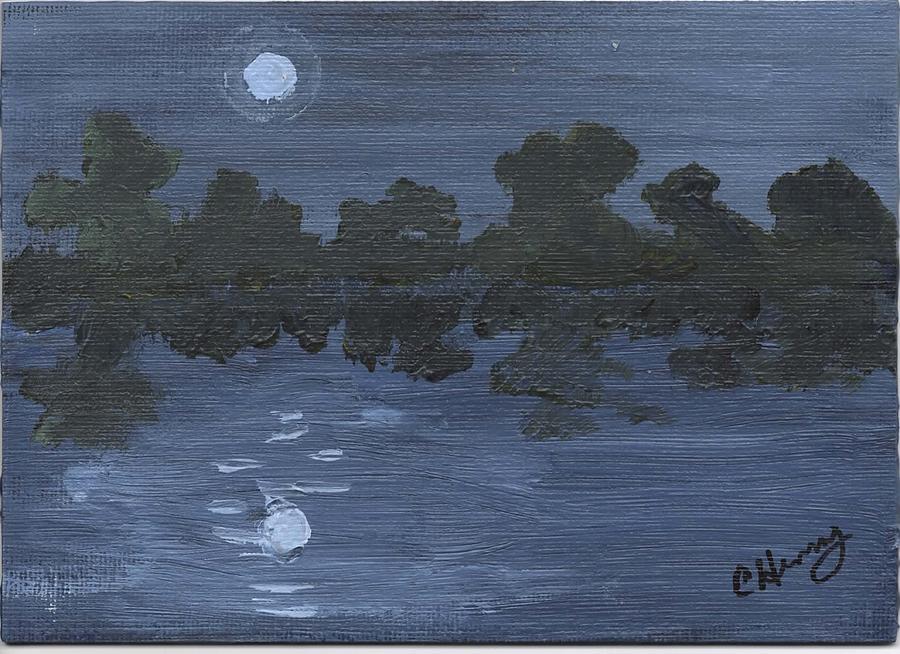 Moonlit River Painting by Caroline Henry
