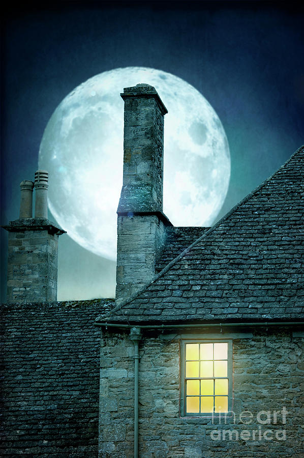 Moonlit Rooftops And Window Light  Photograph by Lee Avison