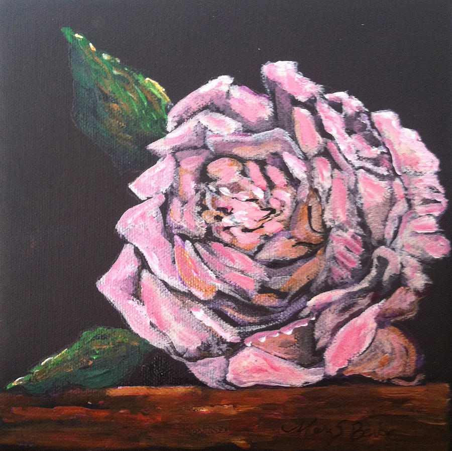 Nature Painting - Moonlit Rose by Mary Benke