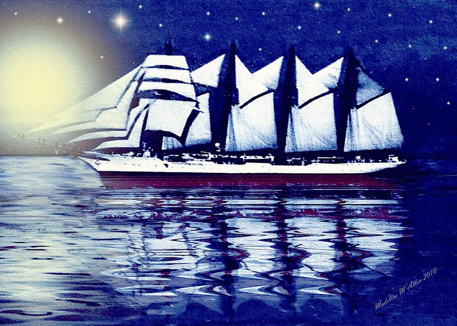 Moonlit Sails Digital Art by Madeline  Allen - SmudgeArt