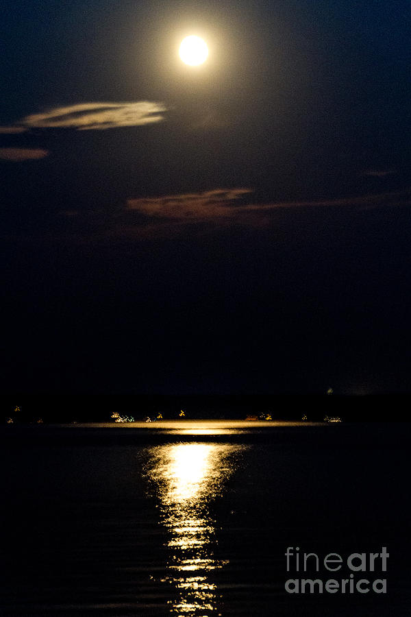 Moonlit Seneca Lake Photograph by William Norton
