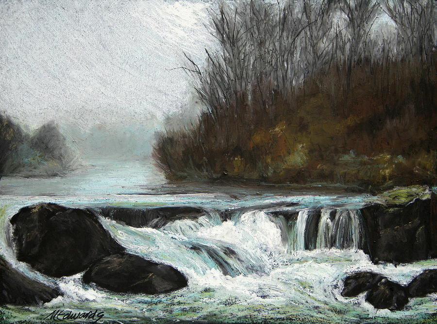 Waterfall Painting - Moonlit Serenity by Marna Edwards Flavell