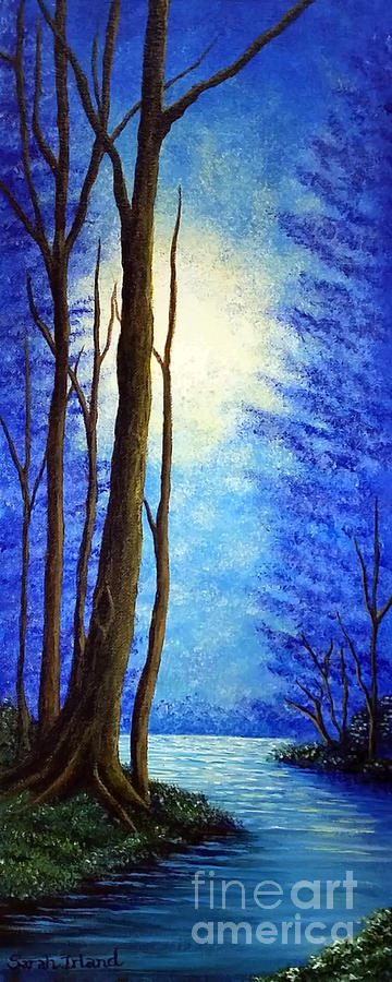 Moonlit Stream Painting by Sarah Irland