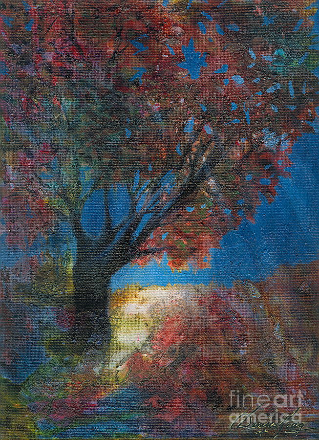 Moonlit Tree Painting by Denise Hoag