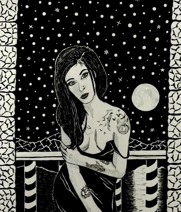 Moonlit Tryst Drawing by Red Gevhere