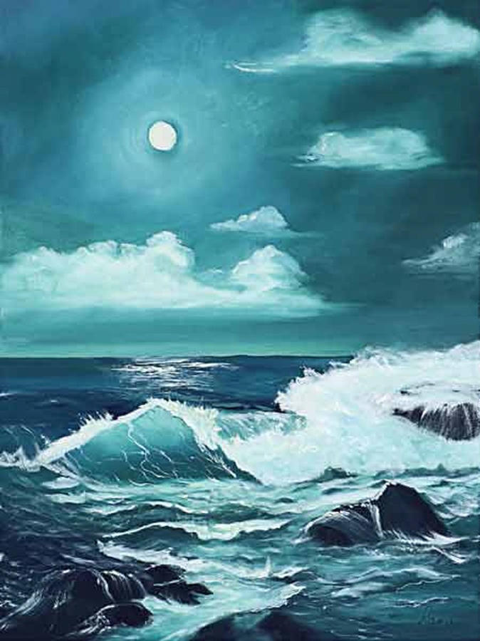 Moonlit Waters Painting by Rosemary Tyler - Pixels