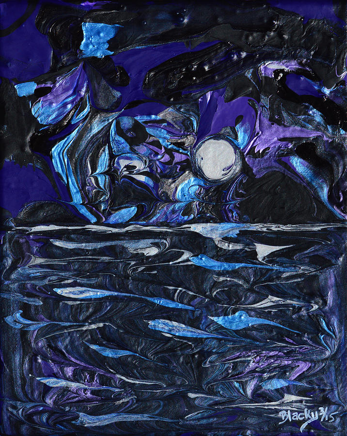 Moonlit Waves Painting by Donna Blackhall
