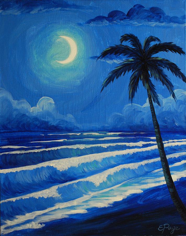 Moonlit Waves Painting by Emily Page