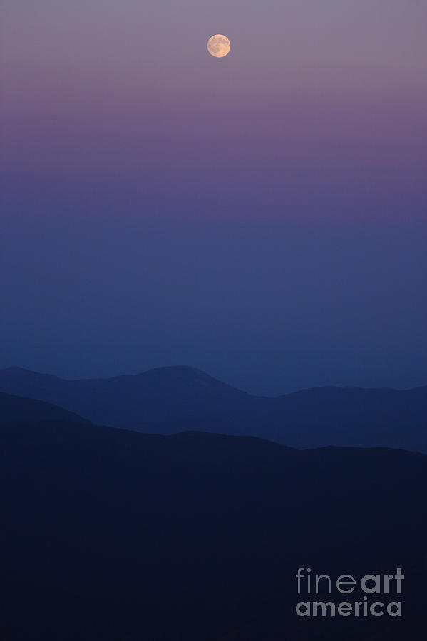 Mountain Photograph - Moonrise - Mount Washington New Hampshire  by Erin Paul Donovan