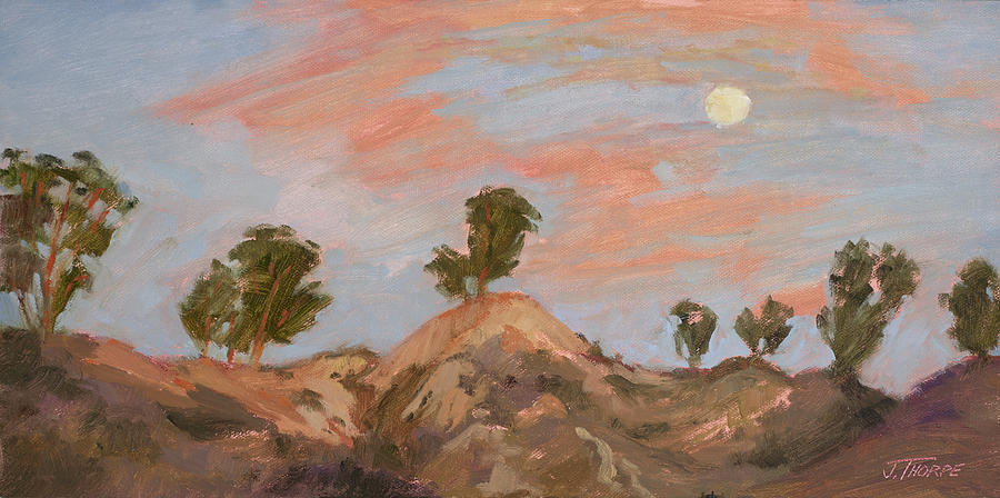 Moonrise at Sunset Painting by Jane Thorpe