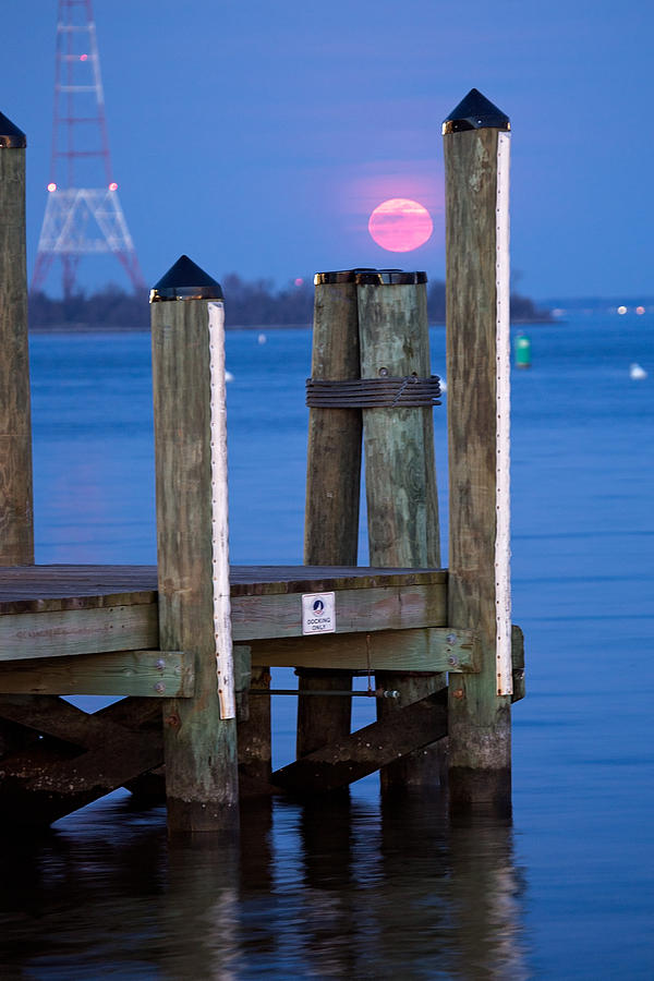 Moonrise Dock Photograph by Jennifer Casey