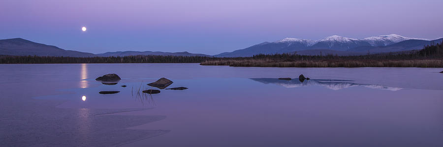 Moonrise over Cherry Pond Photograph by White Mountain Images