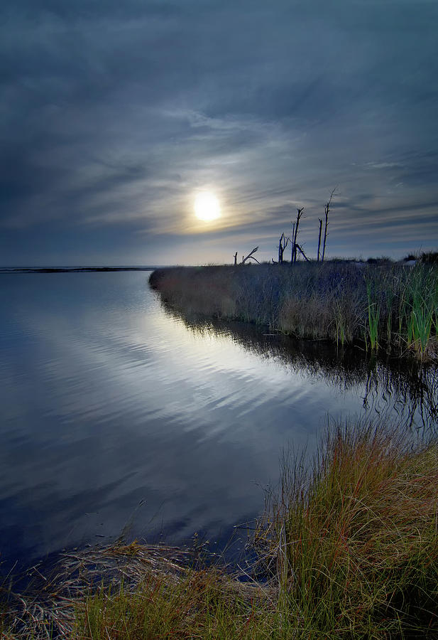 Moonrise over Lagoon Photograph by Bill Chambers