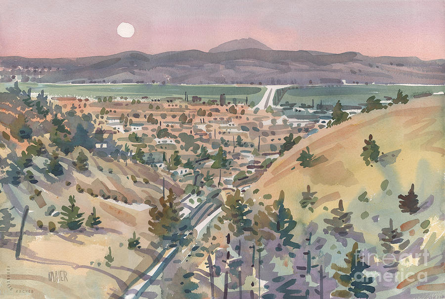 Moonrise Over San Mateo Painting by Donald Maier