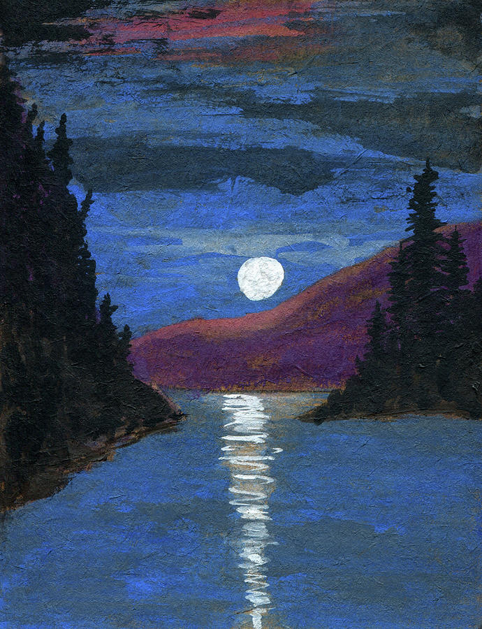 Moonrise Over Strait Painting by R Kyllo