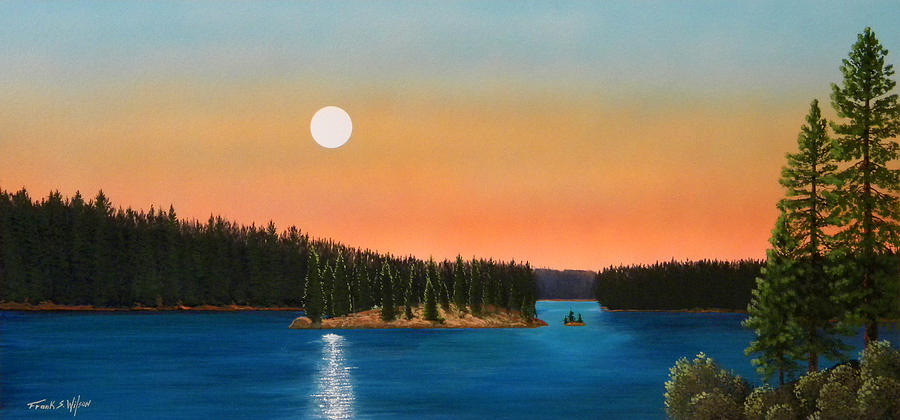 Moonrise Over The Lake Painting by Frank Wilson