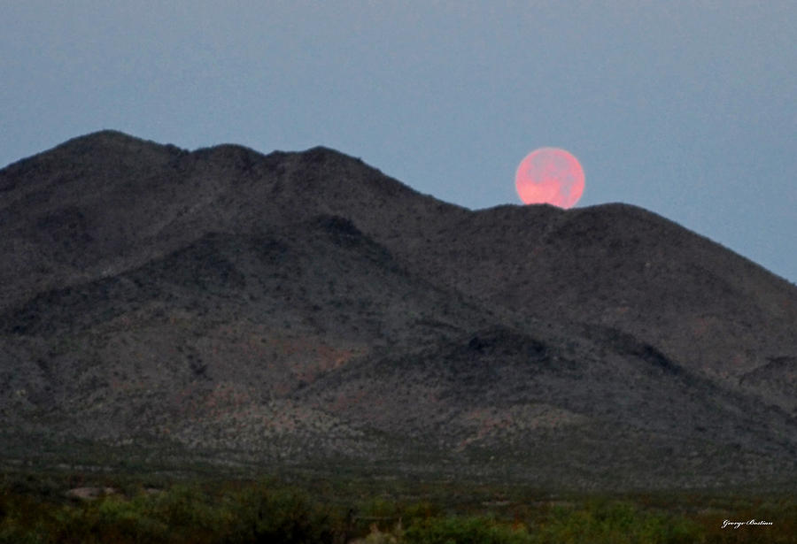Moonrise Over The Mountains 002 Photograph by George Bostian