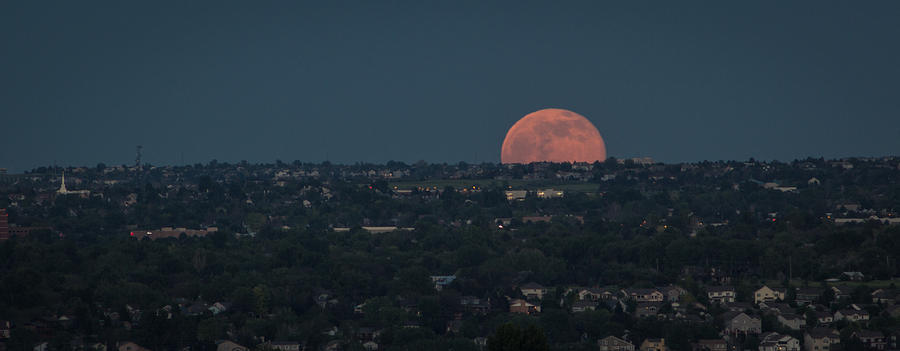 Moonrise Pano Photograph by Bill Wiebesiek