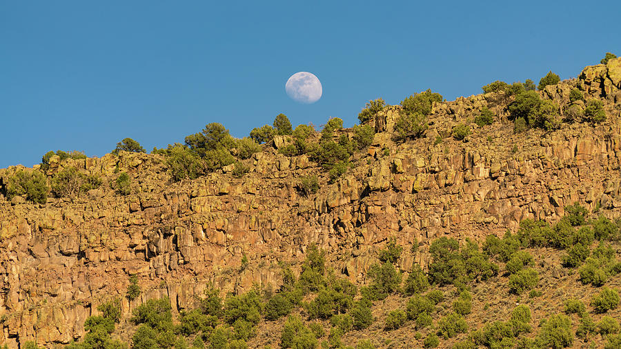Moonrise Rio Grande Gorge Pilar New Mexico Photograph by Lawrence S Richardson Jr
