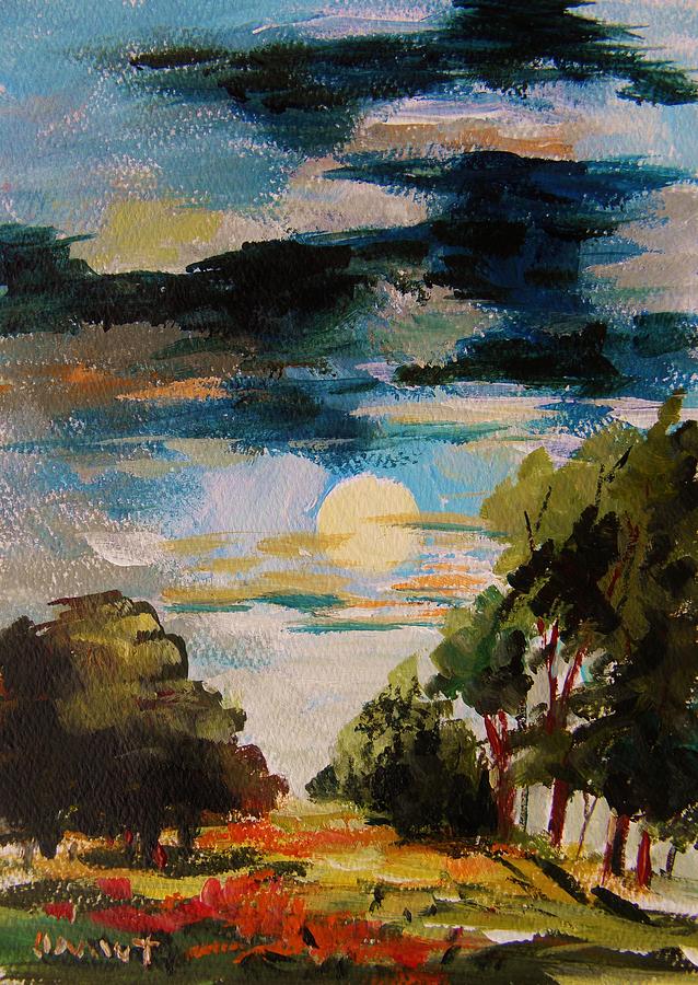 Moonrise Spring Painting by John Williams