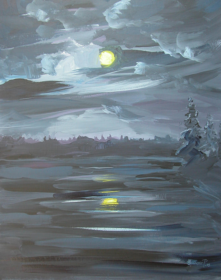 Moonscape Painting by Synnove Pettersen