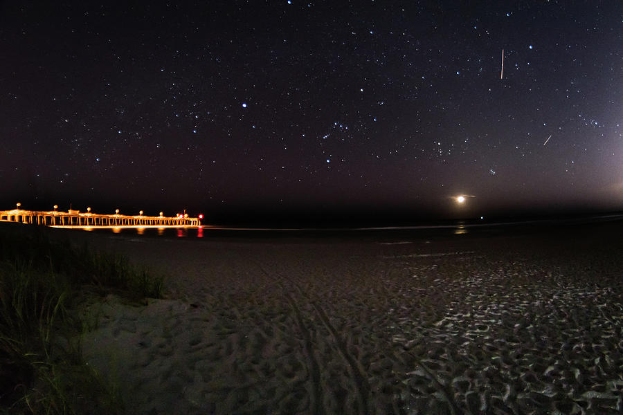 Nature Photograph - Moonset at the Pier by Don Miller Nature Photograph - Moonset at the Pier by Don Miller