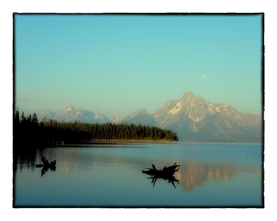 Moonset Jackson Lake Photograph by Hugh Smith