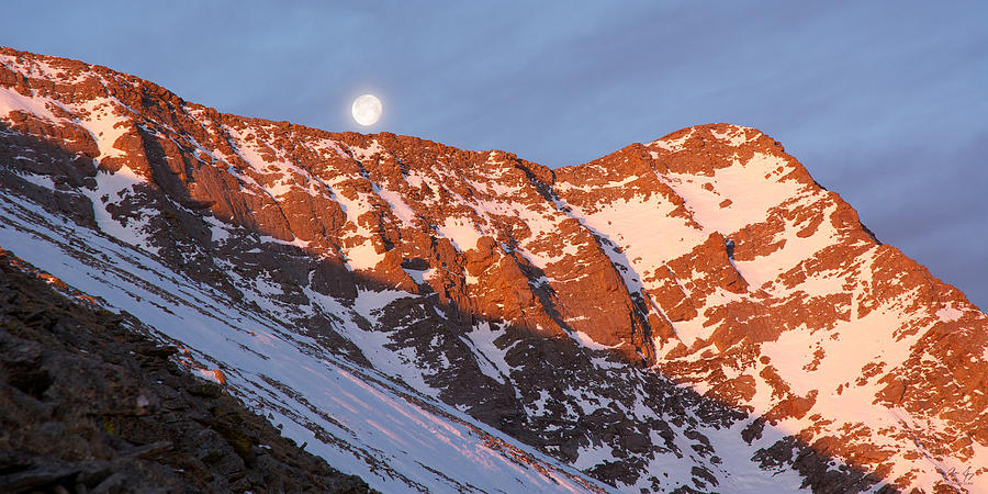 Moonset Over the Mountain Photograph by Aaron Spong