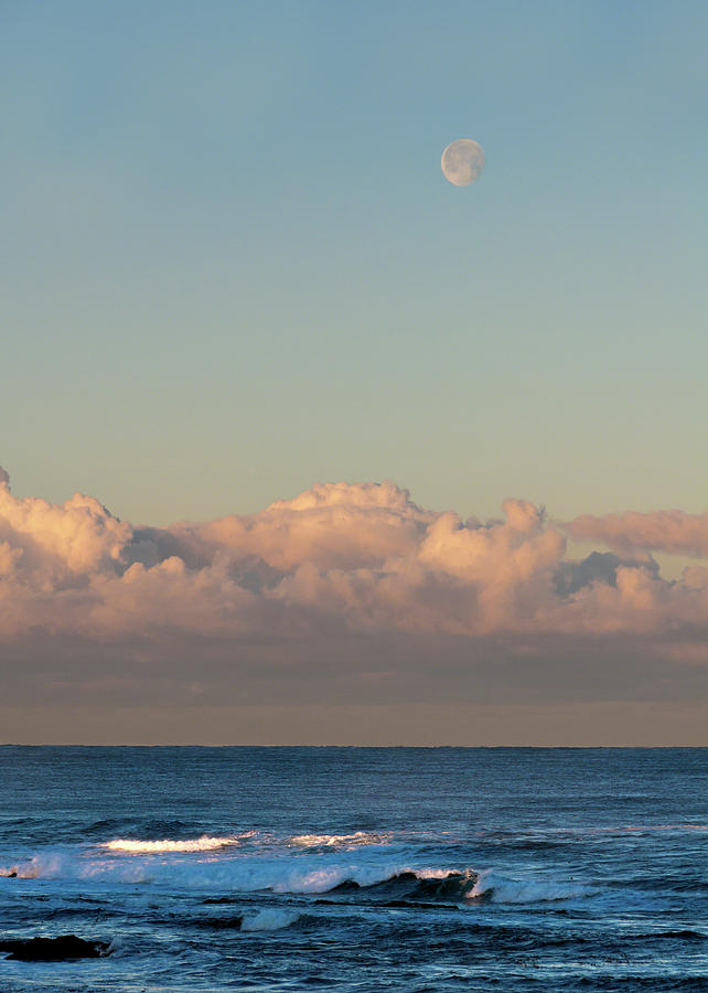 California Photograph - Moonset over the Pacific by Alan Toepfer