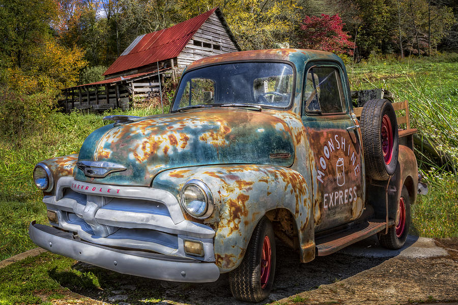 Vintage Photograph - Moonshine Truck by Debra and Dave Vanderlaan