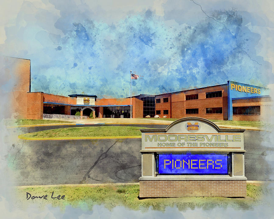 Mooresville, Indiana High School Mixed Media by Dave Lee