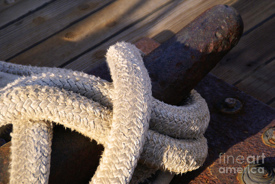 Anchor Photograph - Mooring Rope by Linda Shafer