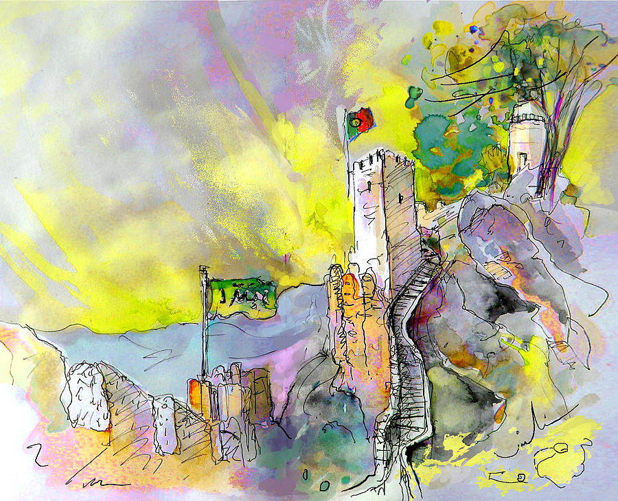 Moorish Castle in Sintra 01 Painting by Miki De Goodaboom