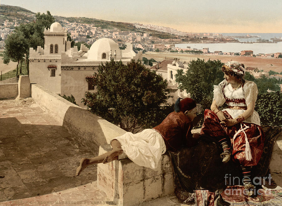 Moorish woman and child on the terrace Painting by Celestial Images