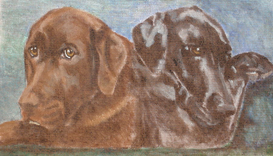 Moose and Dane Painting by Carol Russell