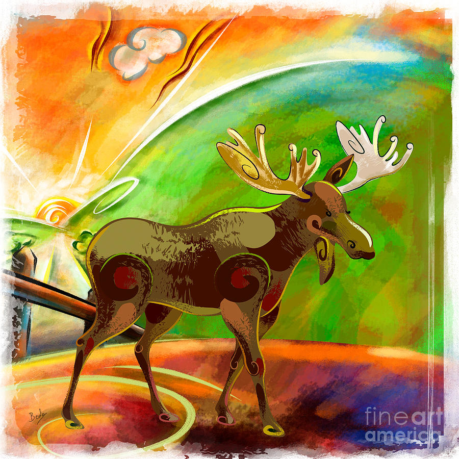 Moose Digital Art - Moose At Dawn by Peter Awax