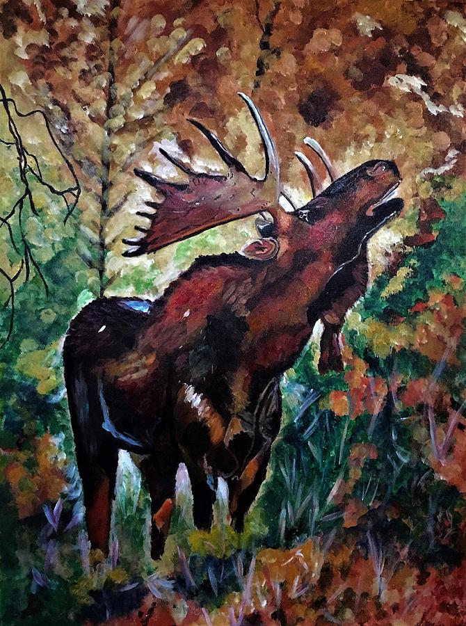Moose Call Painting by Julie Wittwer