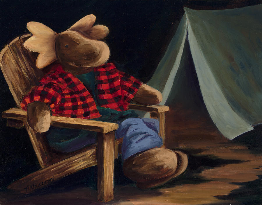 Moose Camp Painting by Mary Giacomini