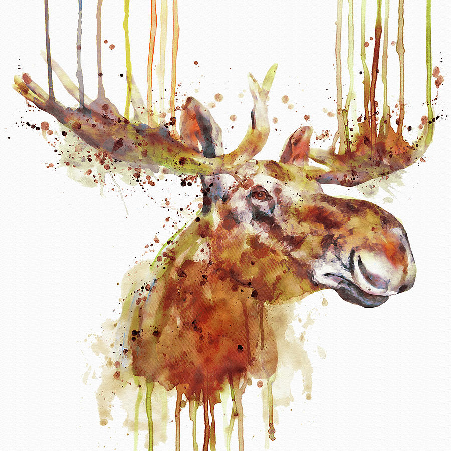 Moose Painting - Moose Head by Marian Voicu