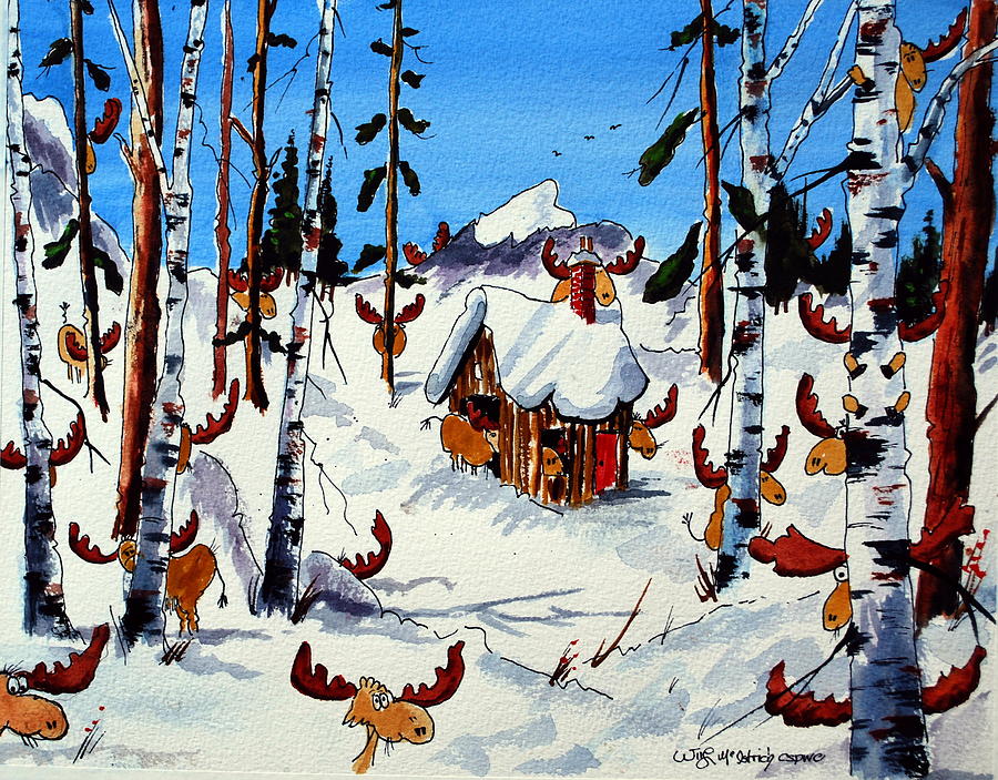 Moose Hides Painting by Wilfred McOstrich