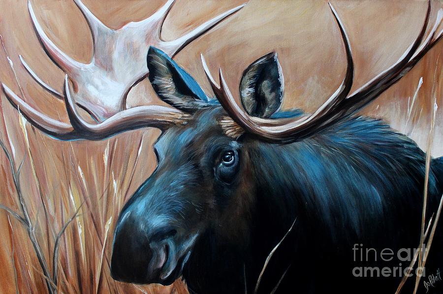 Wildlife Painting -  Canadian Moose  by Joanne Abbott