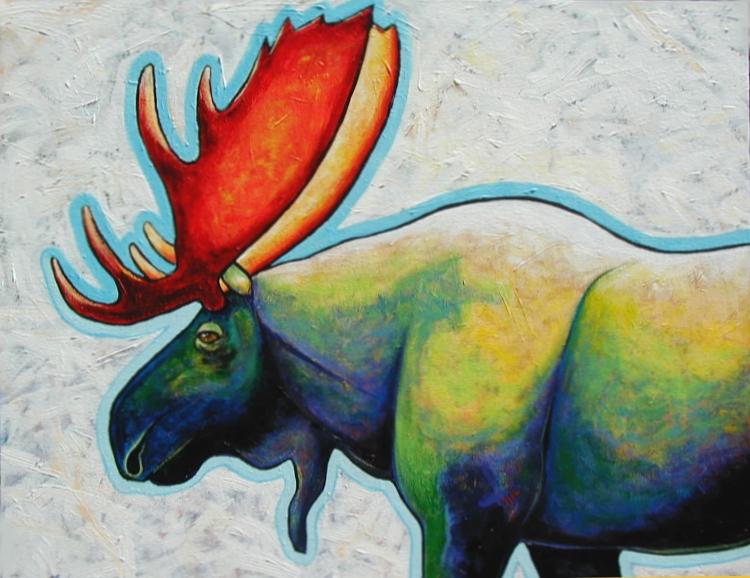 Wildlife Painting - Moose by Joe  Triano