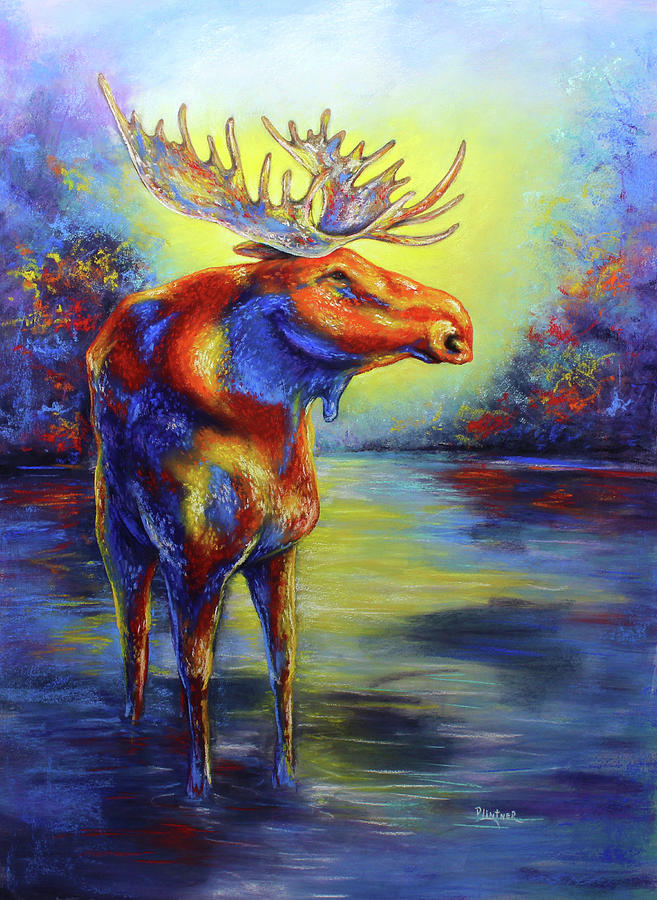 Moose Pastel by Patricia Lintner