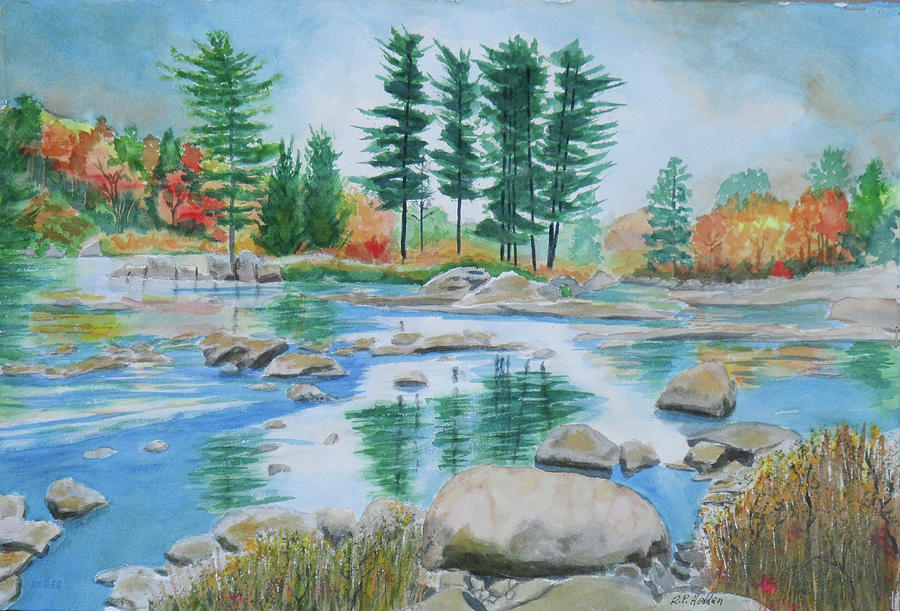 Adirondacks Painting - Moose River Low Water by Robert P Hedden Adirondacks Painting - Moose River Low Water by Robert P Hedden