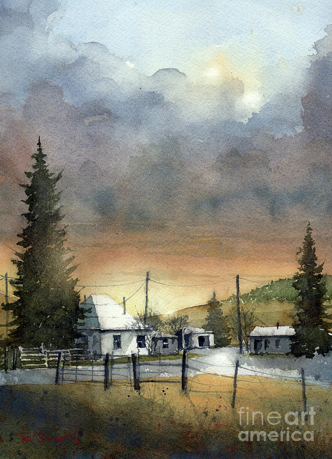 Mora Valley Farm Painting by Tim Oliver