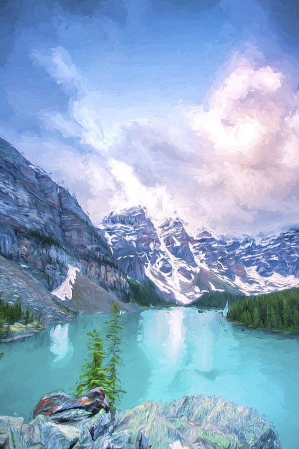 Banff National Park Digital Art - Moraine Cloud Bursting II by Jon Glaser