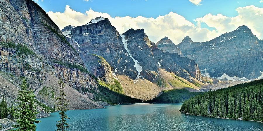 Moraine Lake Banff Pano Photograph by Frozen in Time Fine Art Photography