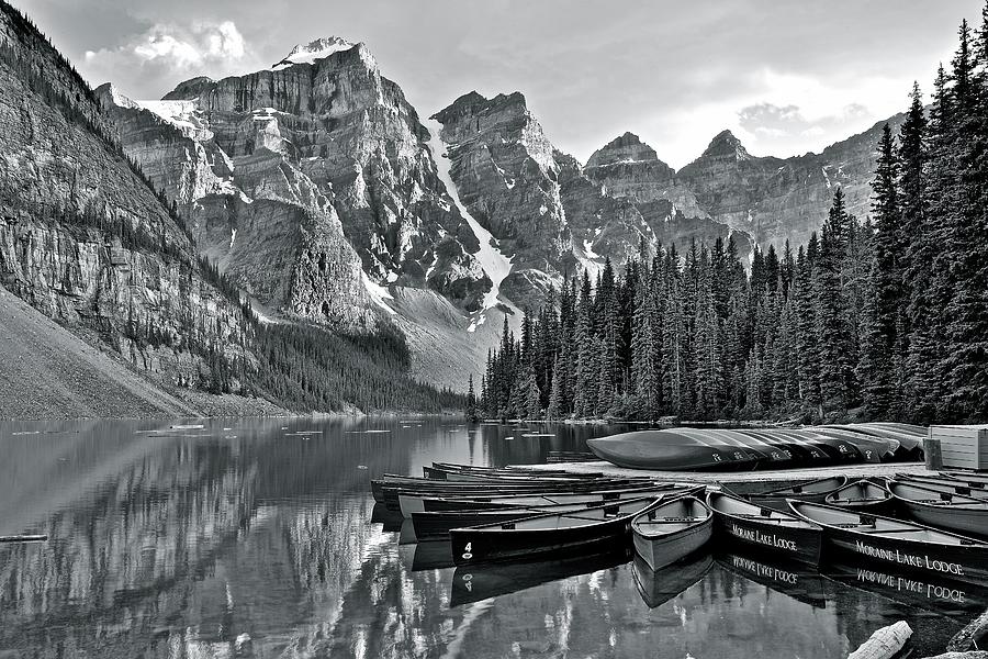 Moraine Lake Charcoal Photograph by Frozen in Time Fine Art Photography